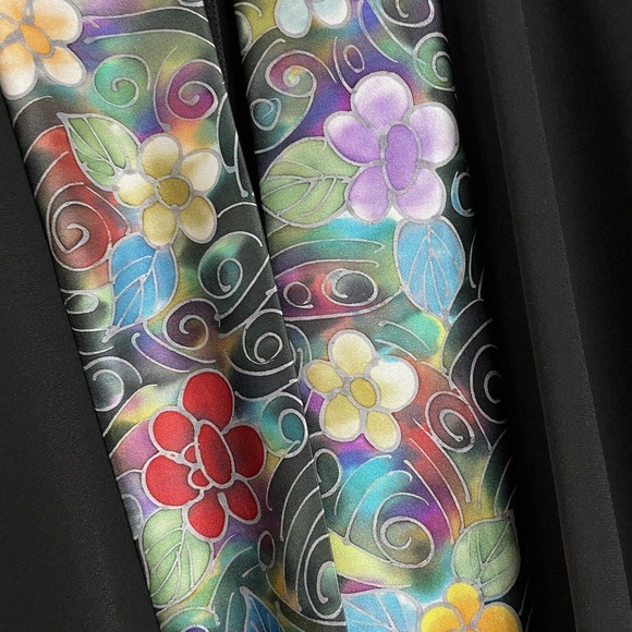 Invisible World Alaska Womens Kimono Jacket Hand Painted Silk Polyester Large - Picture 13 of 14